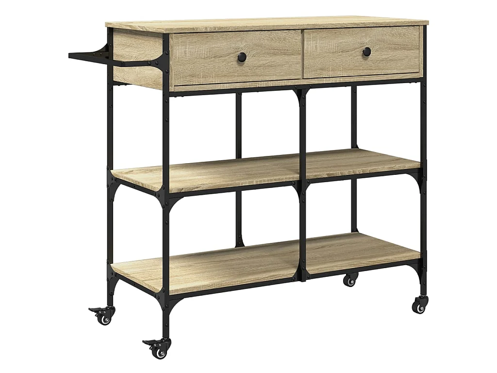 Chariot de cuisine chêne sonoma 105x42x95 cm bois d'ingénierie