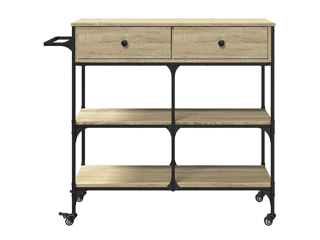 Chariot de cuisine chêne sonoma 105x42x95 cm bois d'ingénierie