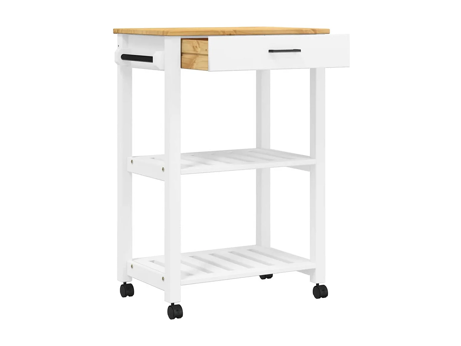 Chariot de cuisine MONZA 60x40x88,5 cm bois massif de pin