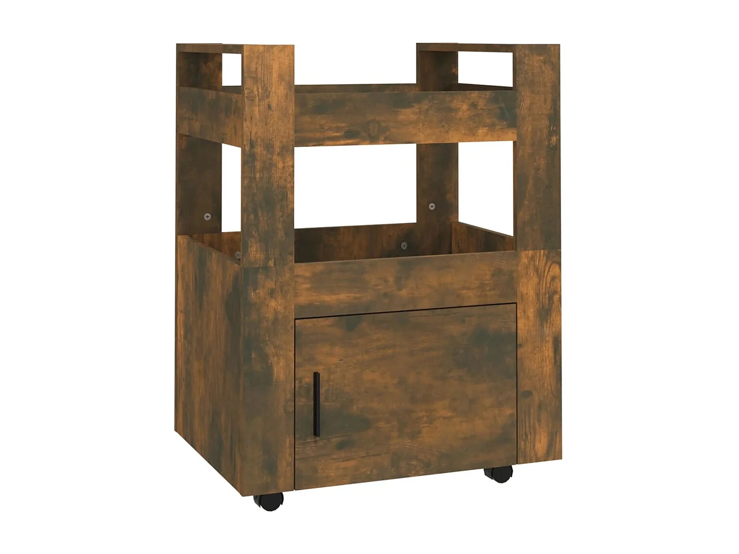 Chariot de cuisine Chêne fumé 60x45x80 cm Bois d'ingénierie