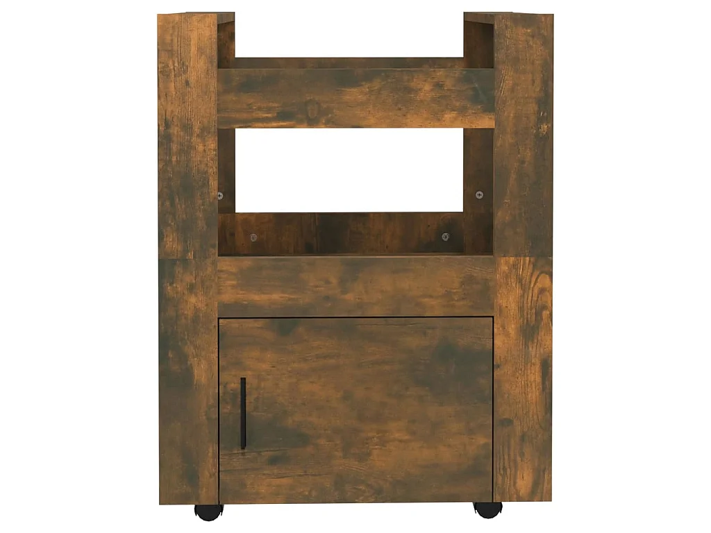 Chariot de cuisine Chêne fumé 60x45x80 cm Bois d'ingénierie
