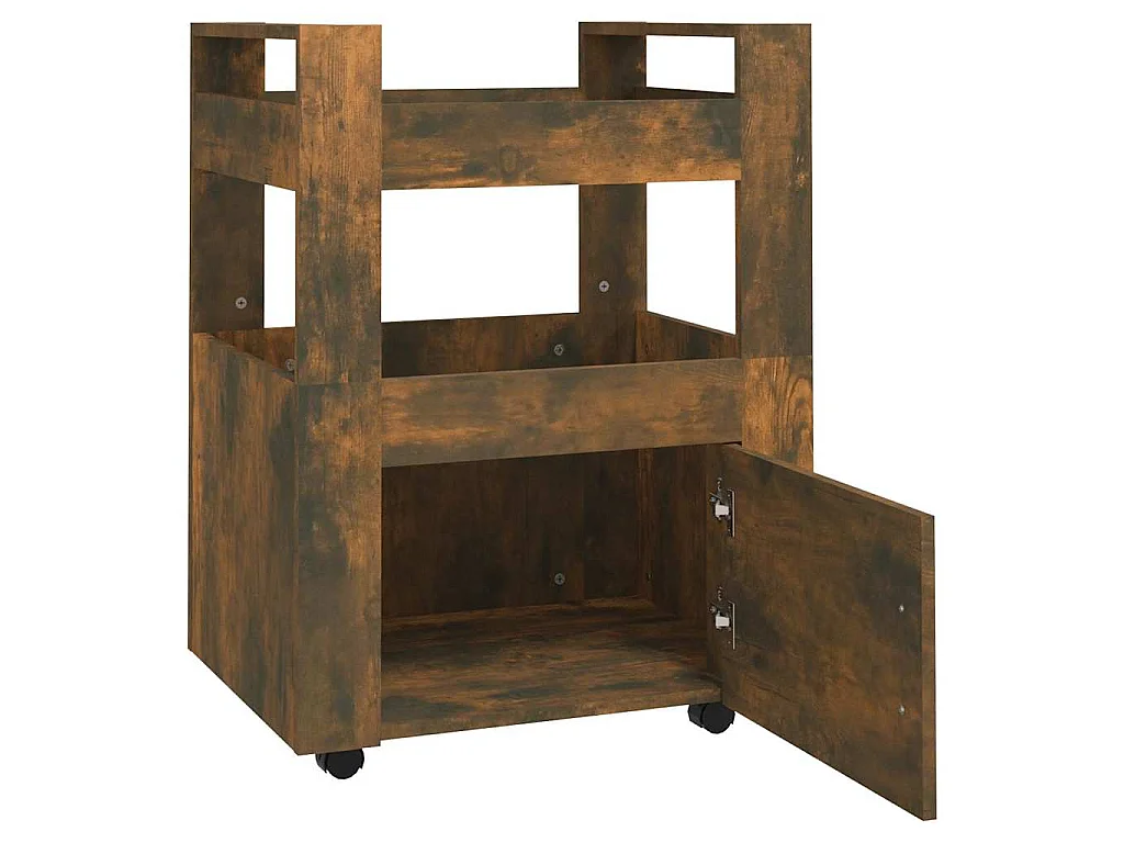 Küchenwagen Räuchereiche 60x45x80 cm Holzwerkstoff