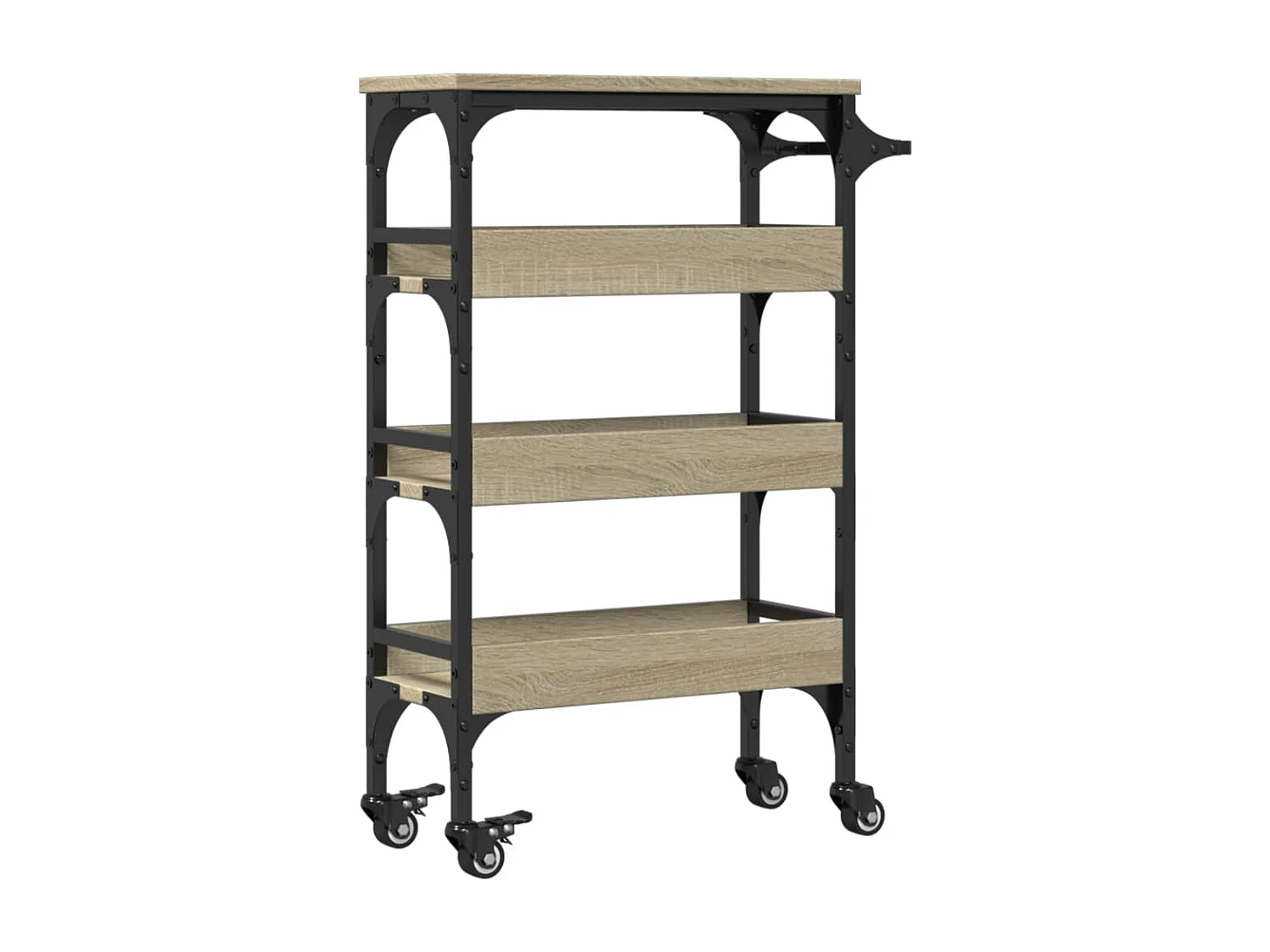 Chariot de cuisine chêne sonoma 53x20x76 cm bois d'ingénierie