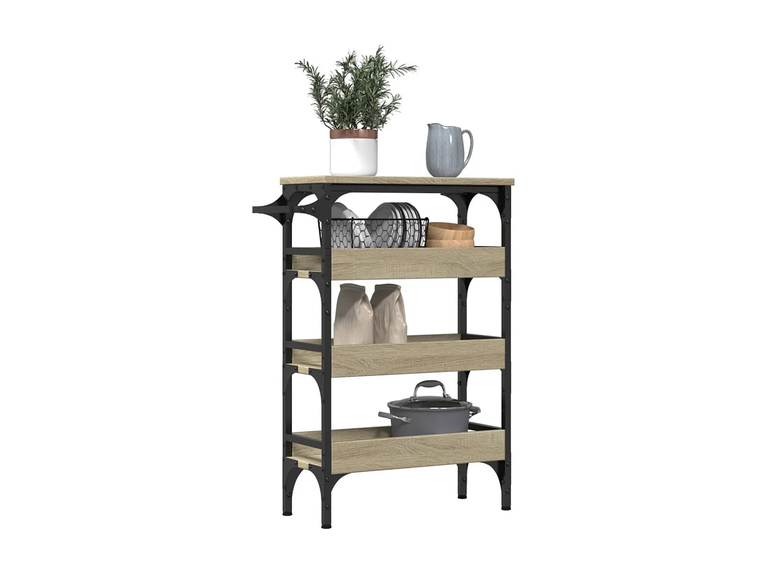 Küchenwagen Sonoma-Eiche 53x20x76 cm Holzwerkstoff