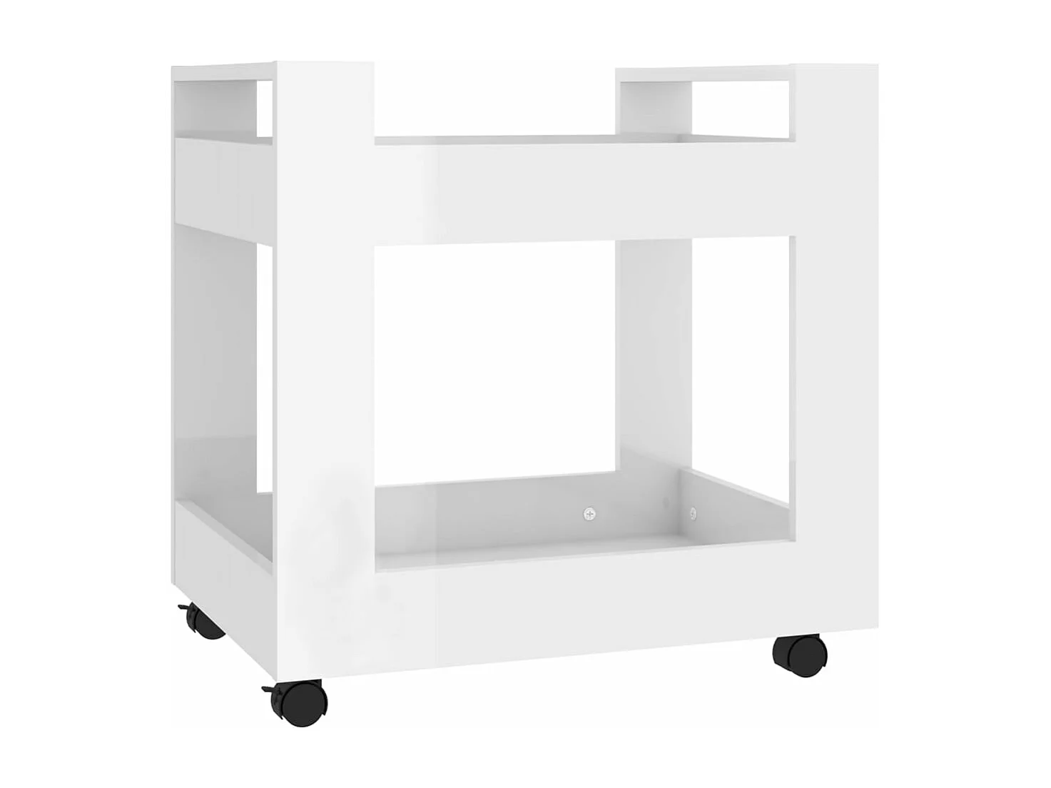 Chariot de bureau Blanc brillant 60x45x60 cm Bois d'ingénierie