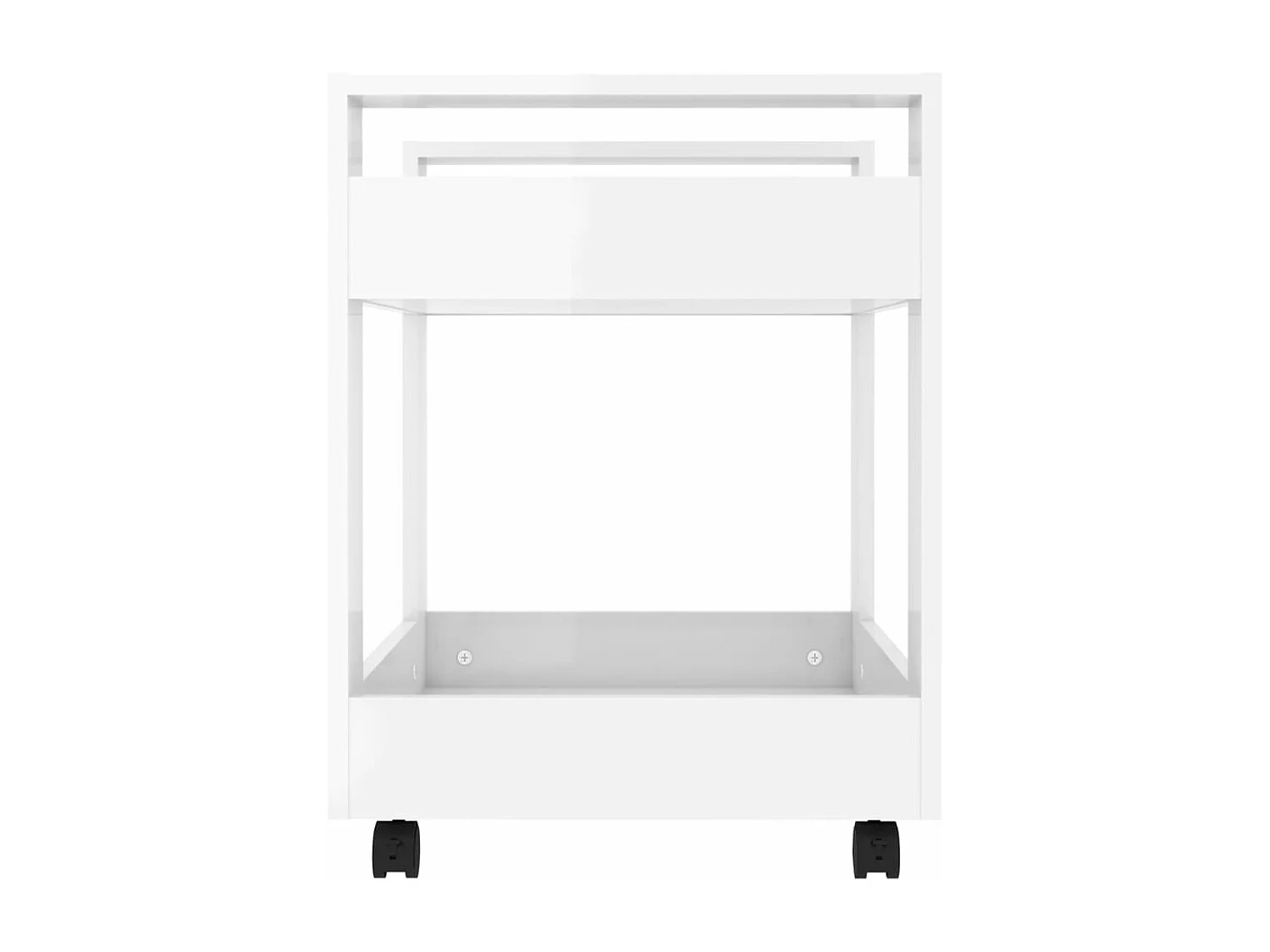 Chariot de bureau Blanc brillant 60x45x60 cm Bois d'ingénierie