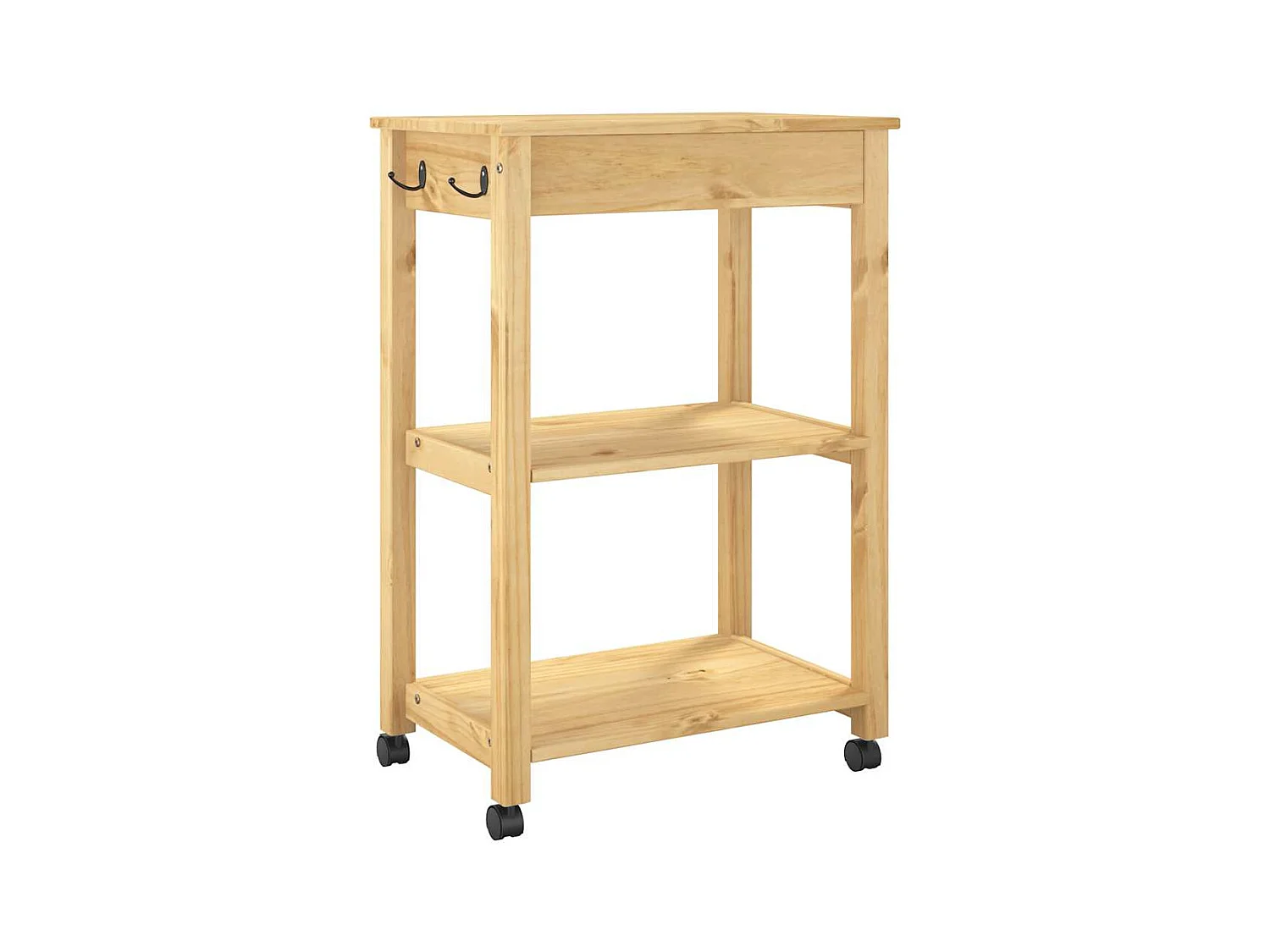 Carrello da Cucina MONZA 60x40x88,5 cm in Legno Massello di Pino