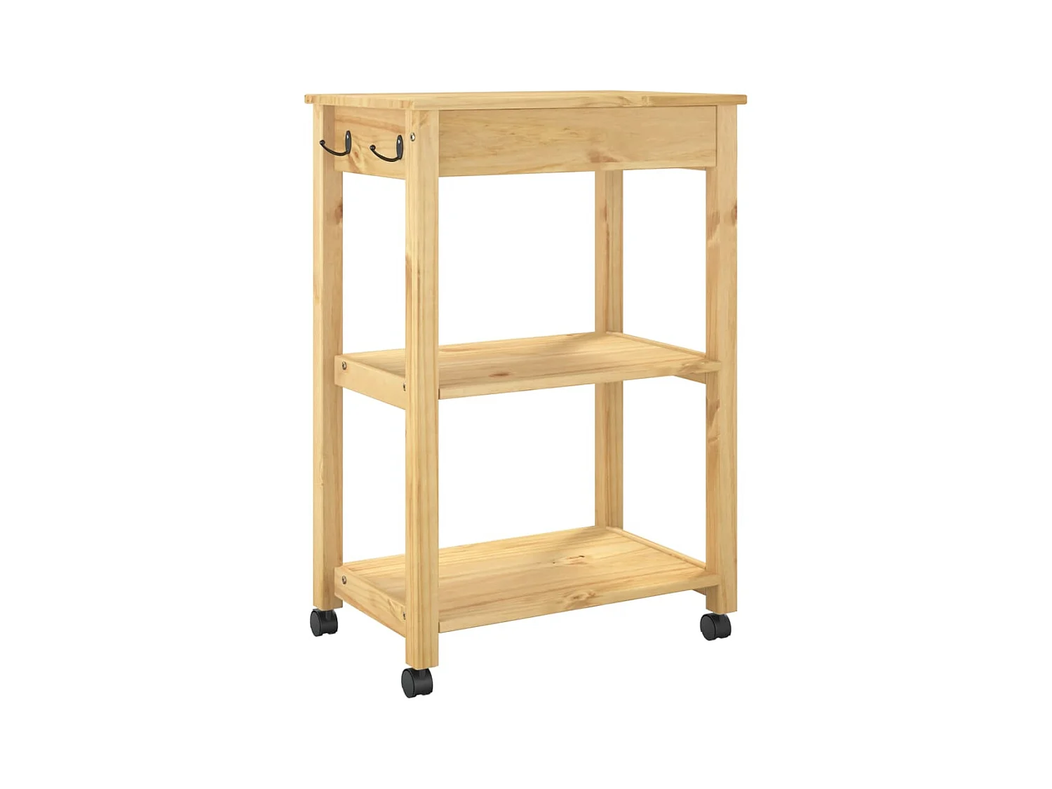 Chariot de cuisine MONZA 60x40x88,5 cm bois massif de pin