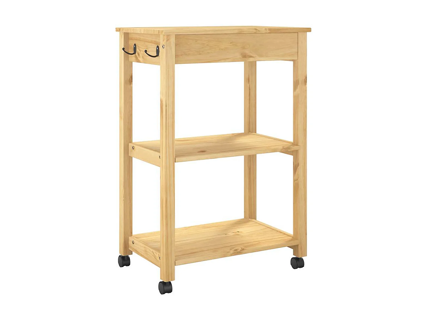 Chariot de cuisine MONZA 60x40x88,5 cm bois massif de pin
