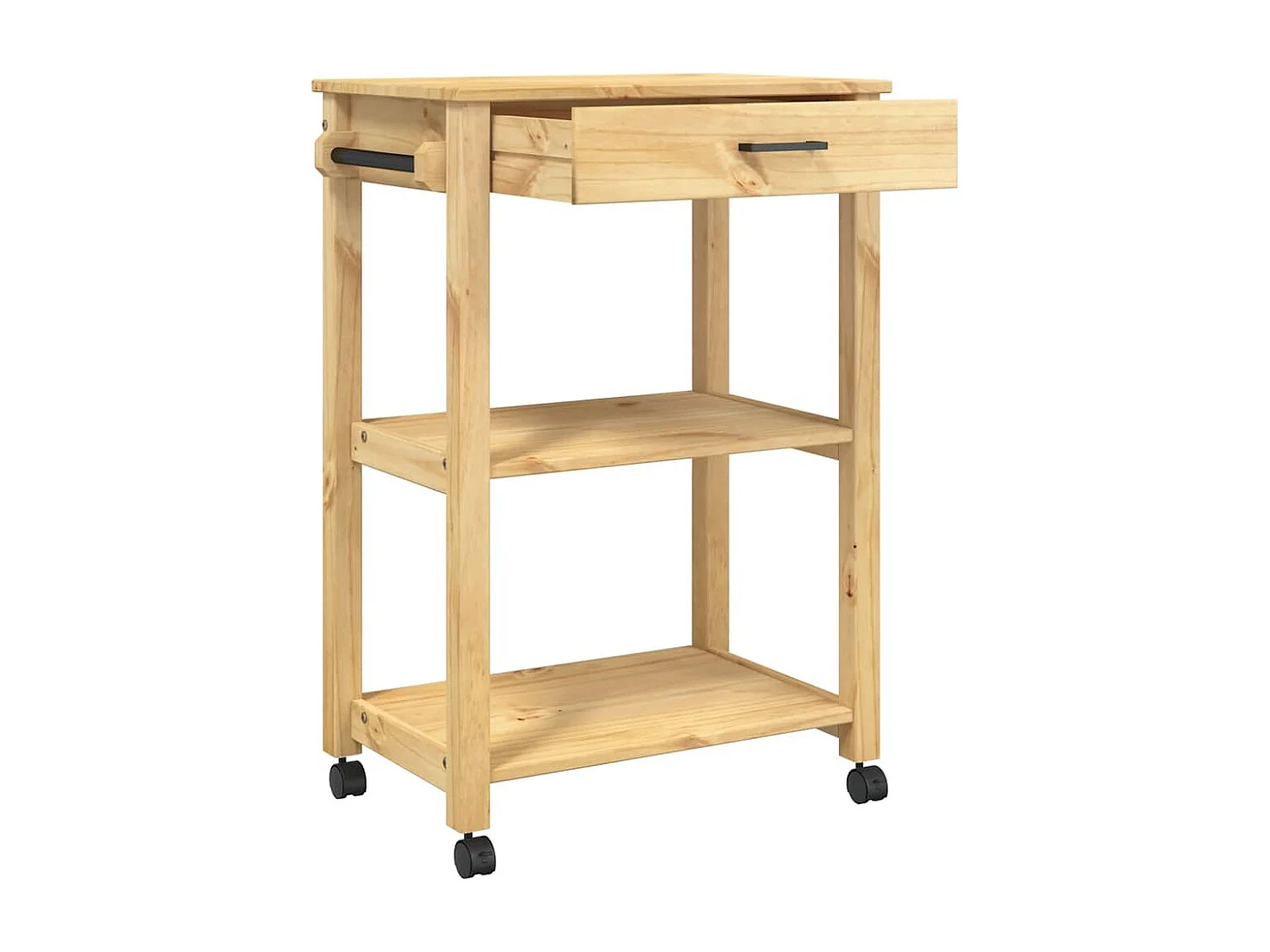 Carrello da Cucina MONZA 60x40x88,5 cm in Legno Massello di Pino
