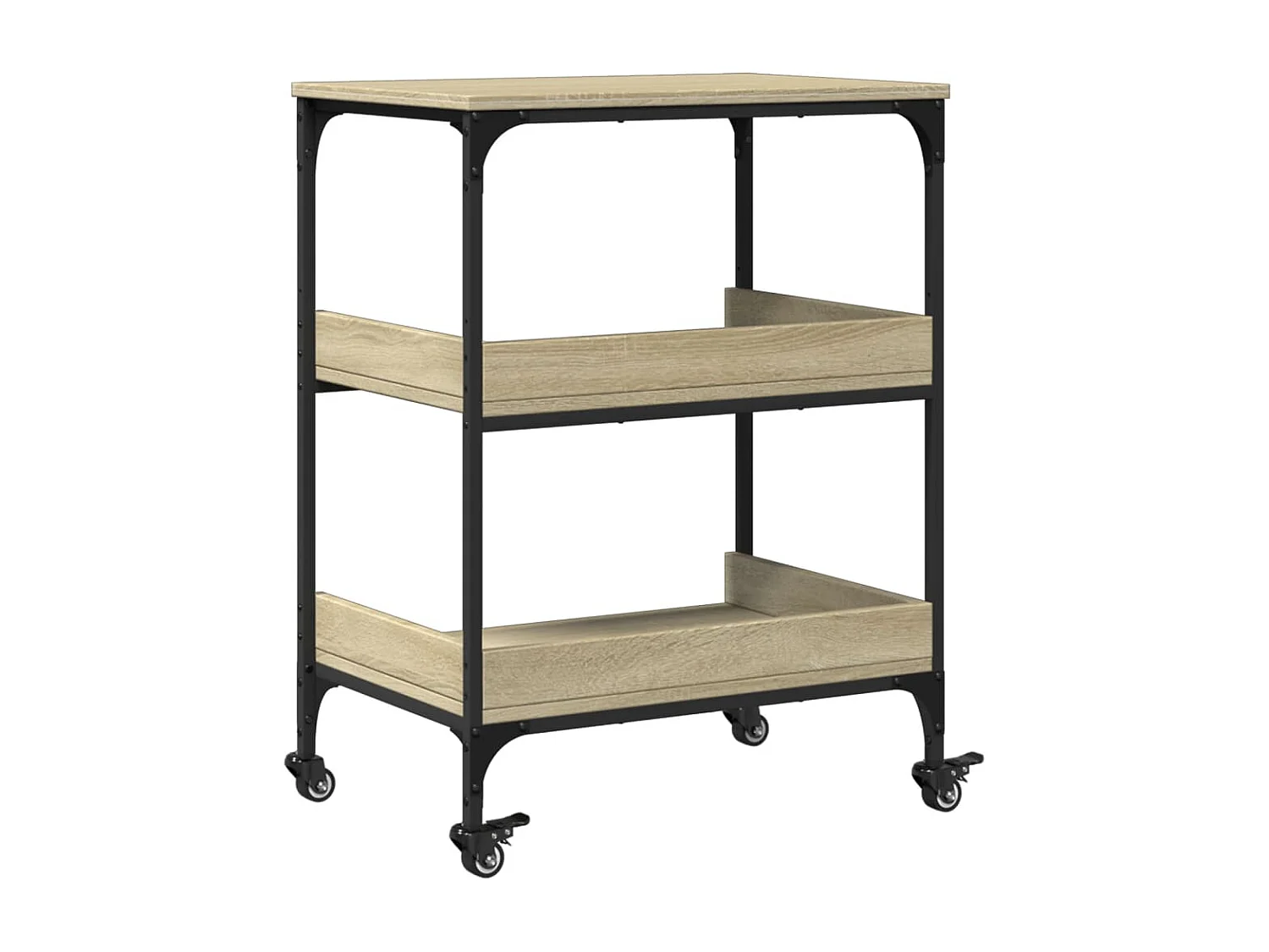 Carrello da Cucina Rovere Sonoma 60x41x80,5cm Legno Multistrato