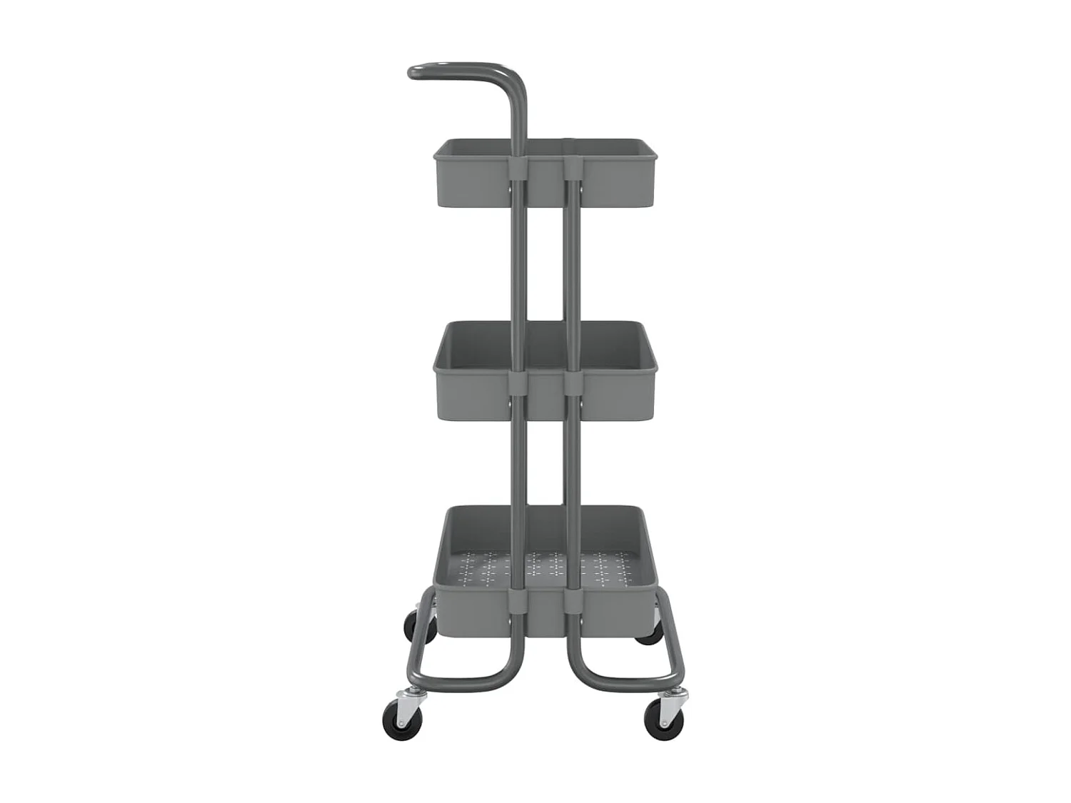 Keukentrolley 3-laags 42x35x85 cm ijzer en ABS grijs