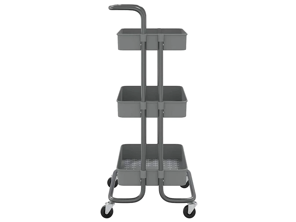 Küchenwagen 3 Etagen Grau 42x35x85 cm Eisen und ABS