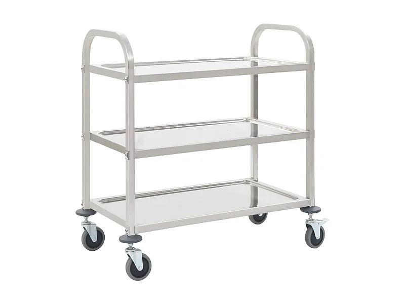 3-Stufiger Servierwagen 96,5 x 55 x 90 cm Edelstahl