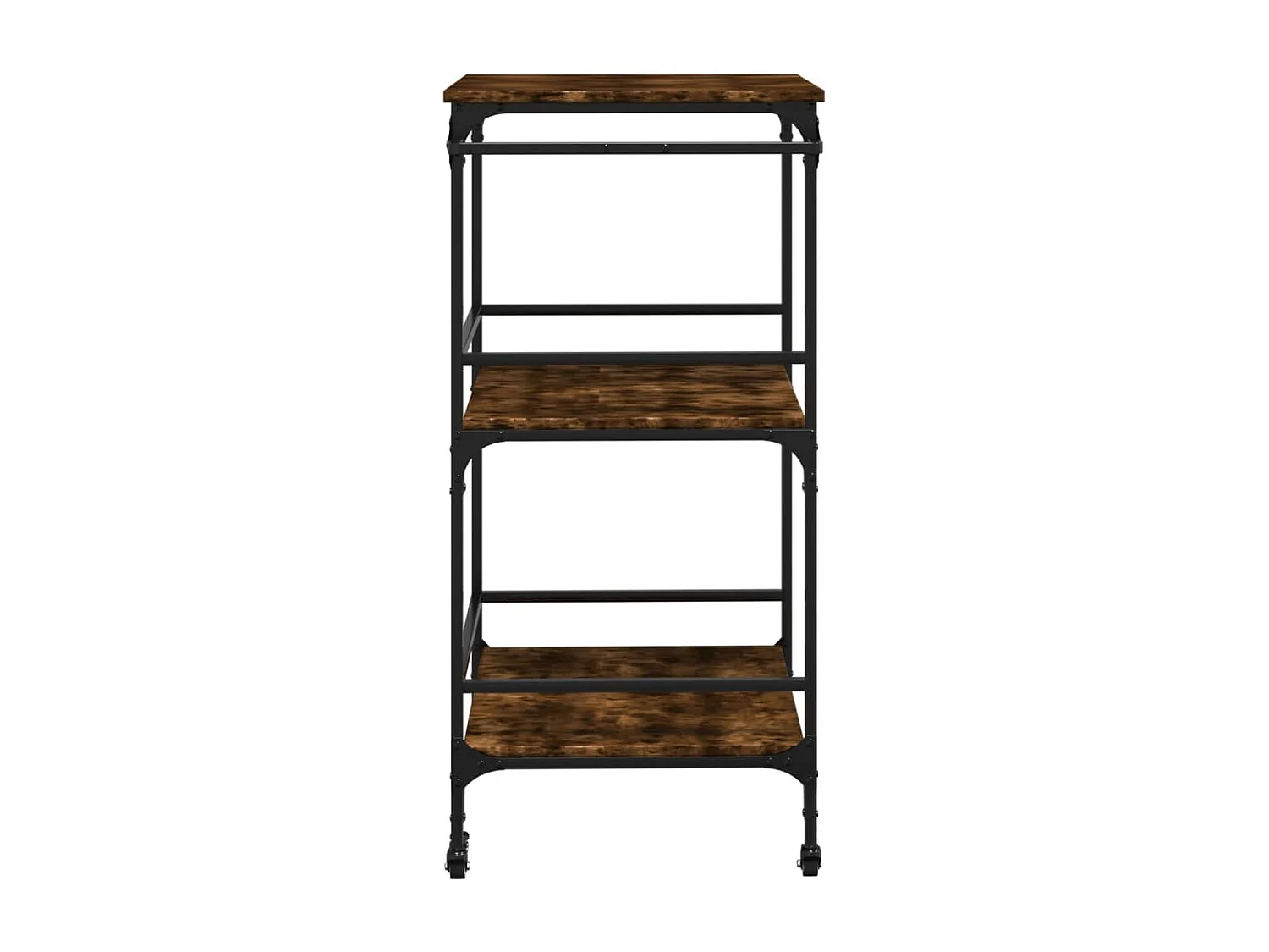 Chariot de cuisine chêne fumé 60,5x50x105 cm bois d'ingénierie