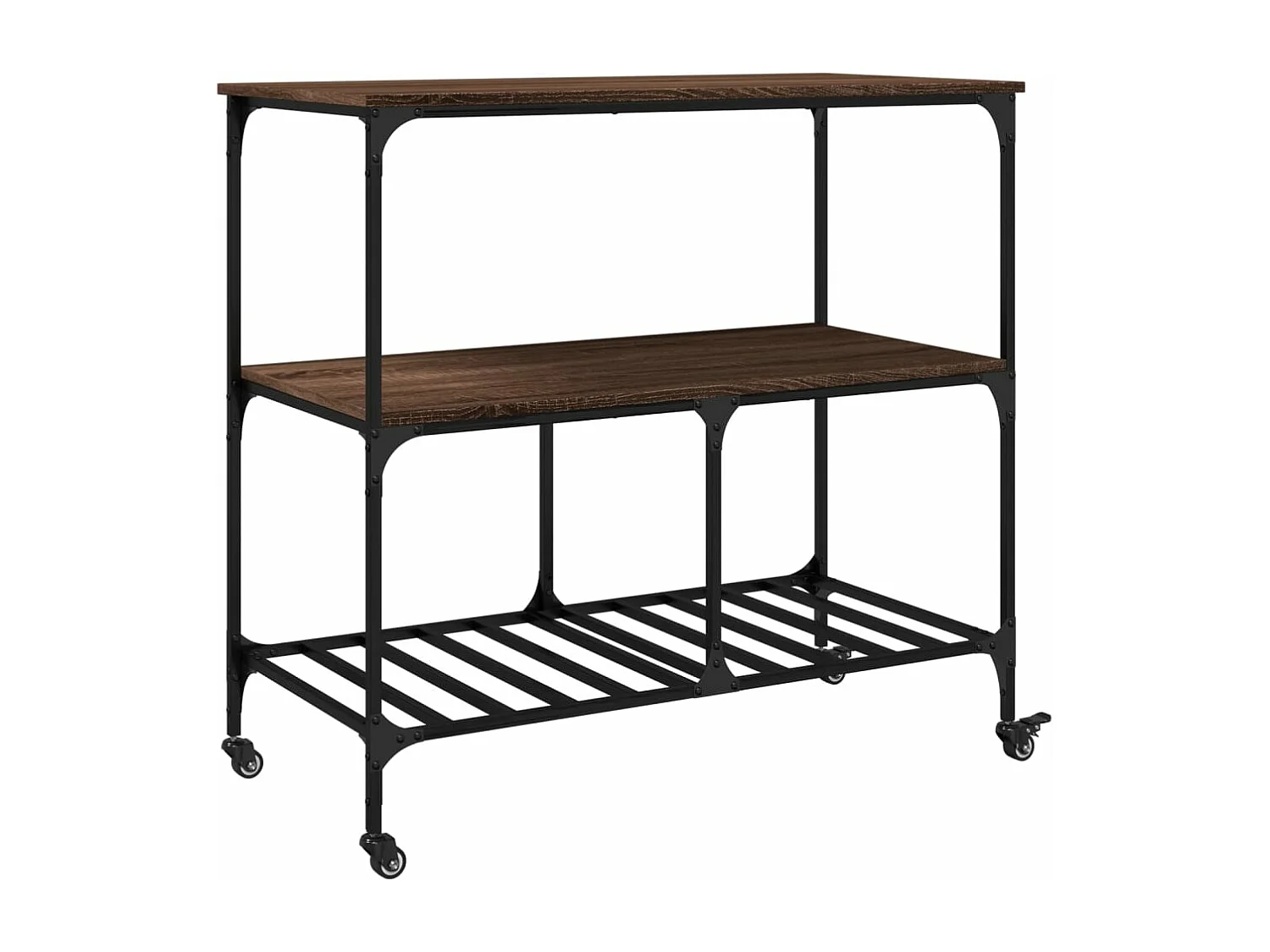 Chariot de cuisine chêne marron 100x50x95 cm bois d'ingénierie