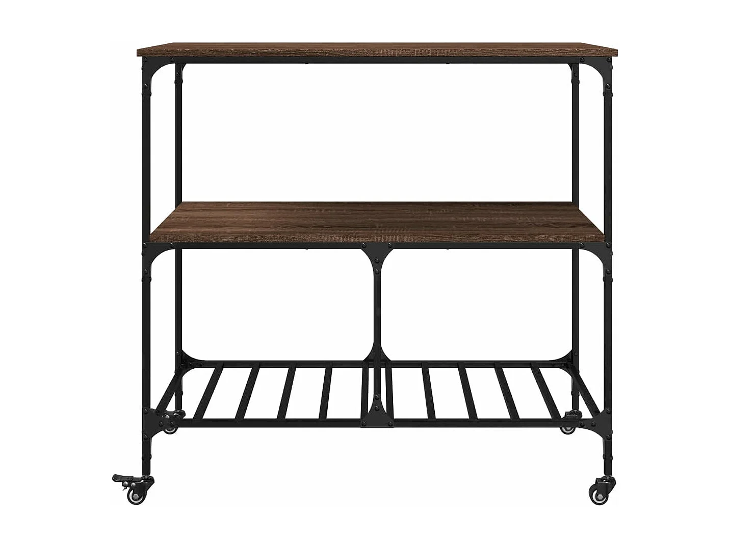 Chariot de cuisine chêne marron 100x50x95 cm bois d'ingénierie