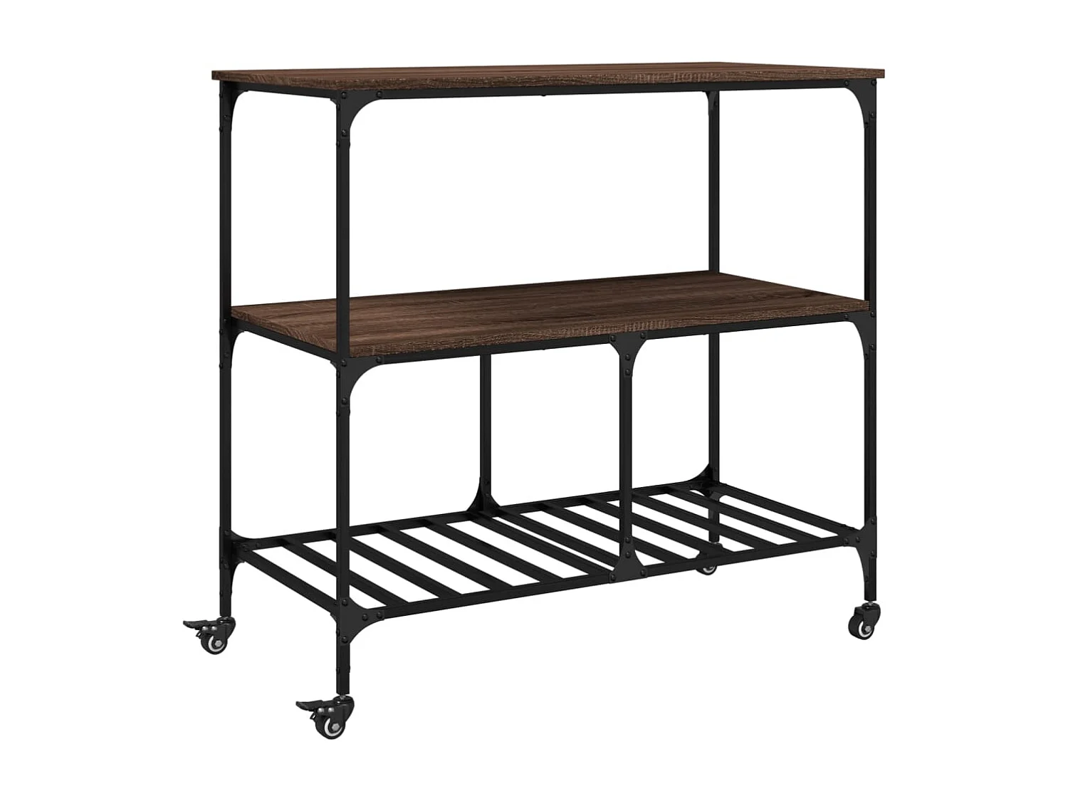 Küchenwagen Braun Eichen-Optik 100x50x95 cm Holzwerkstoff