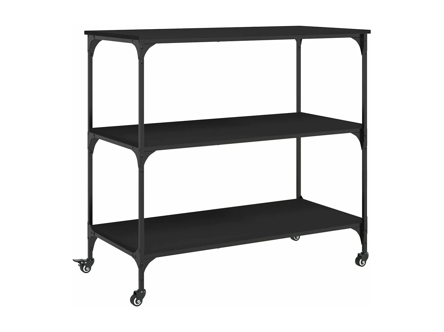 Keukentrolley 102x50x95 cm bewerkt hout zwart