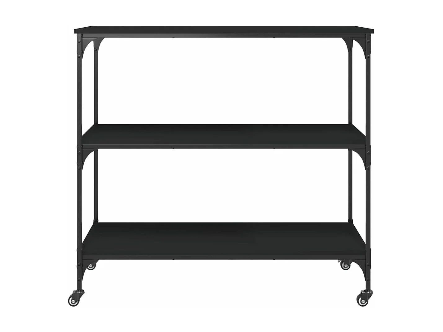 Chariot de cuisine noir 102x50x95 cm bois d'ingénierie