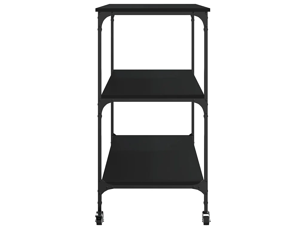 Carrito de cocina madera de ingeniería negro 102x50x95 cm