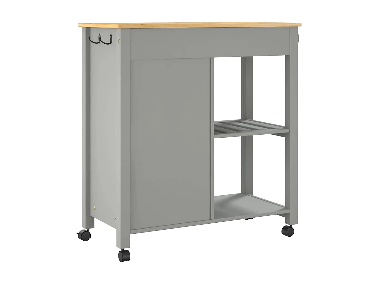 Chariot de cuisine MONZA 84x40x88,5 cm bois massif de pin