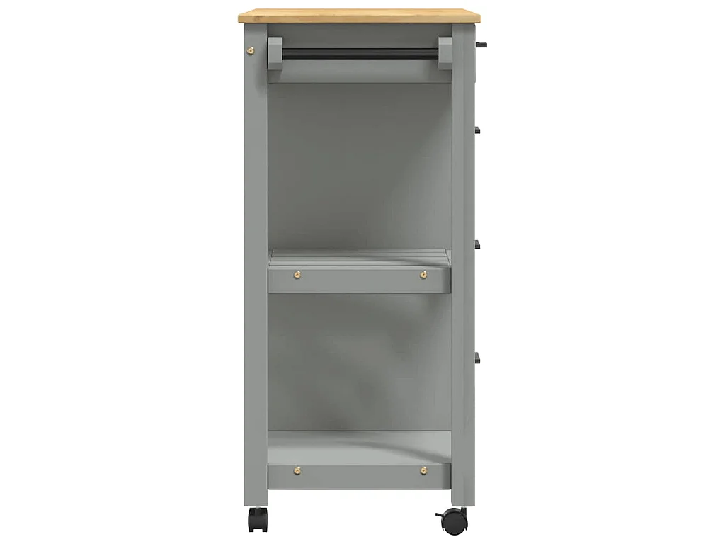 Chariot de cuisine MONZA 84x40x88,5 cm gris bois massif de pin