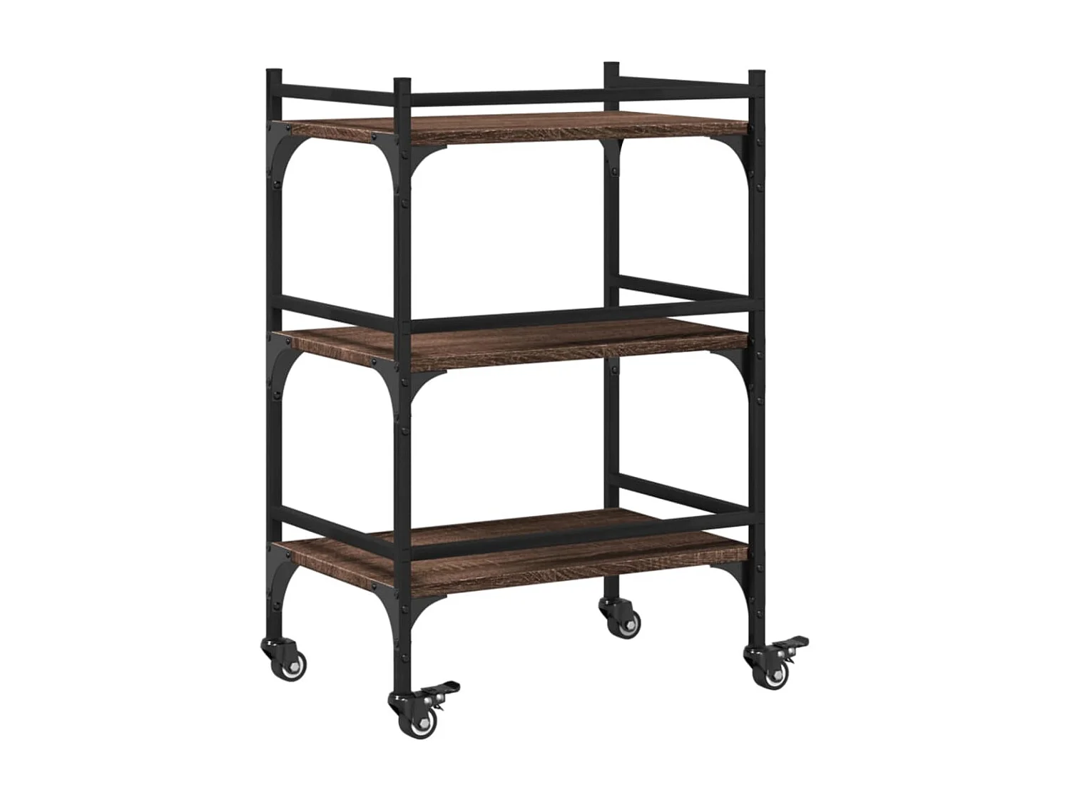 Chariot de cuisine chêne marron 50x35x75,5 cm bois d'ingénierie