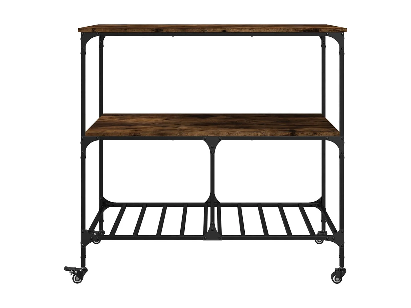 Chariot de cuisine chêne fumé 100x50x95 cm bois d'ingénierie