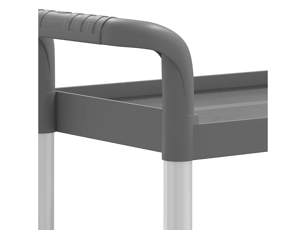Trolley 3-laags 77x34x72 cm aluminium grijs