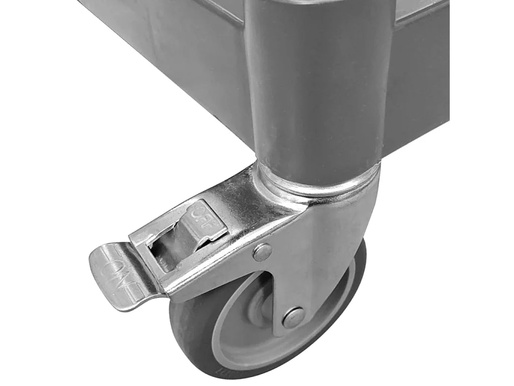 Trolley 3-laags 77x34x72 cm aluminium grijs