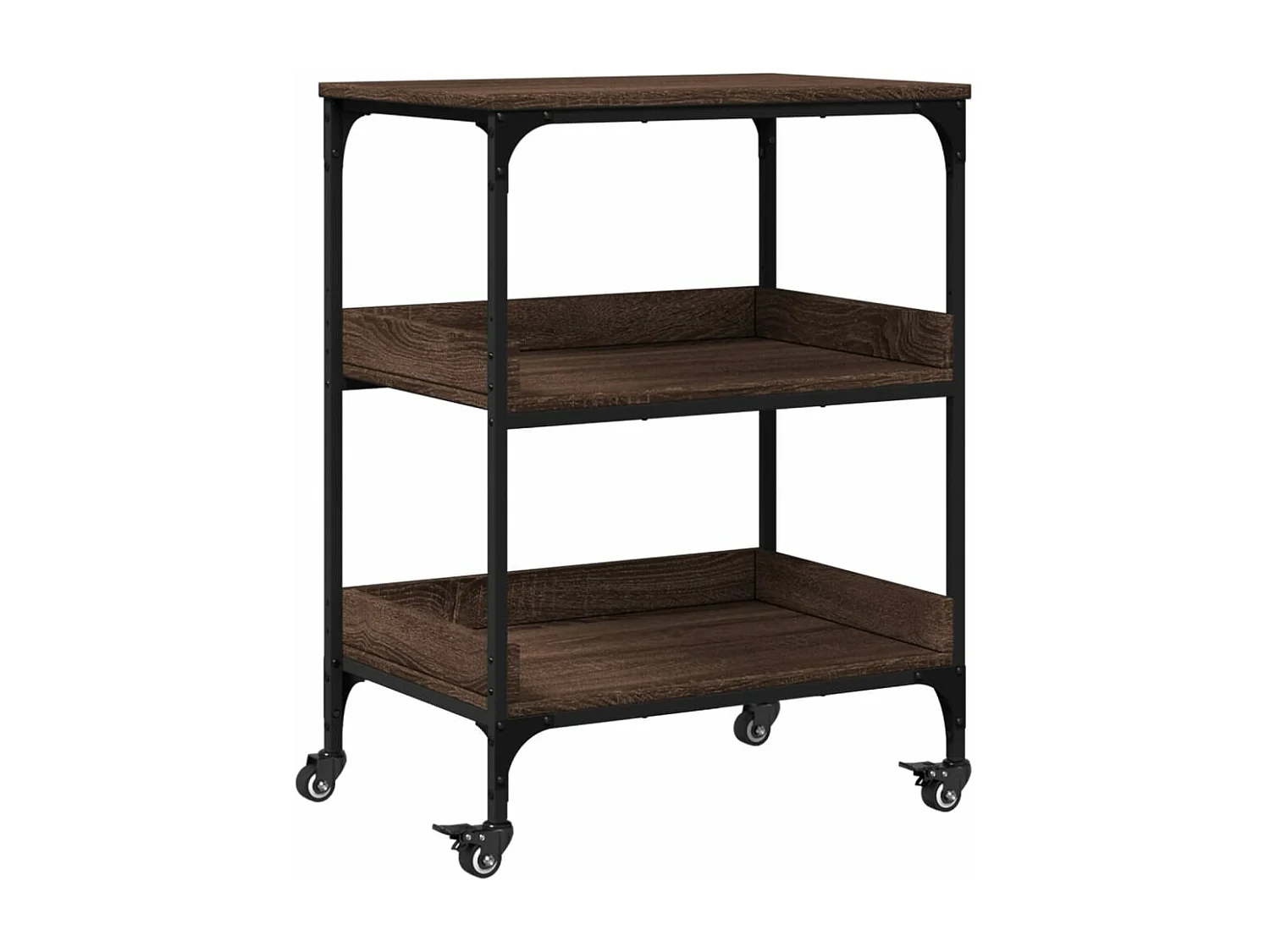 Chariot de cuisine chêne marron 60x41x80,5 cm bois d'ingénierie