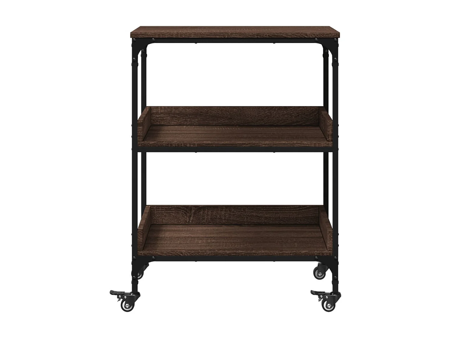 Chariot de cuisine chêne marron 60x41x80,5 cm bois d'ingénierie