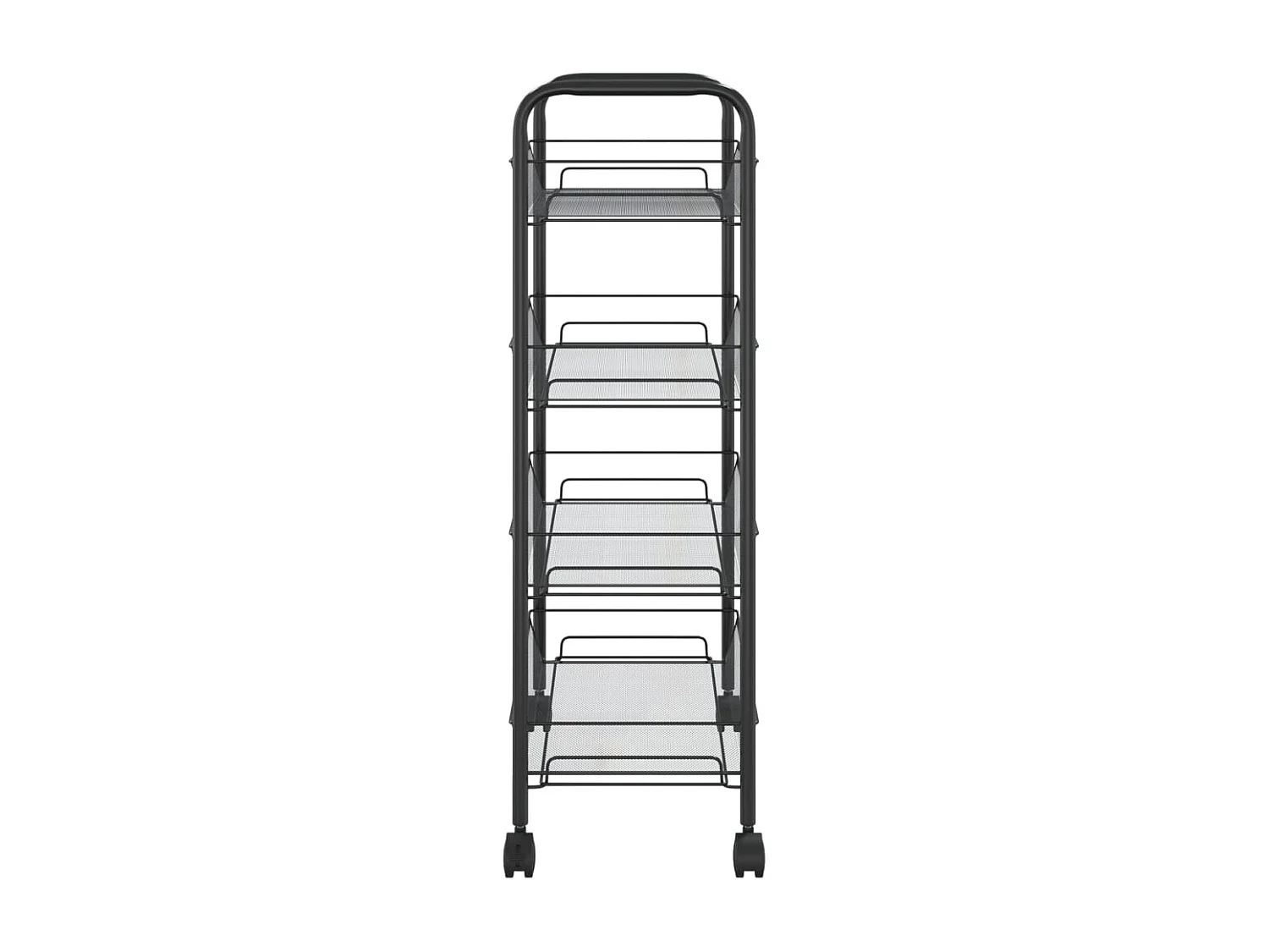 Carrello da Cucina con 4 Ripiani Nero 46x26x64 cm in Ferro