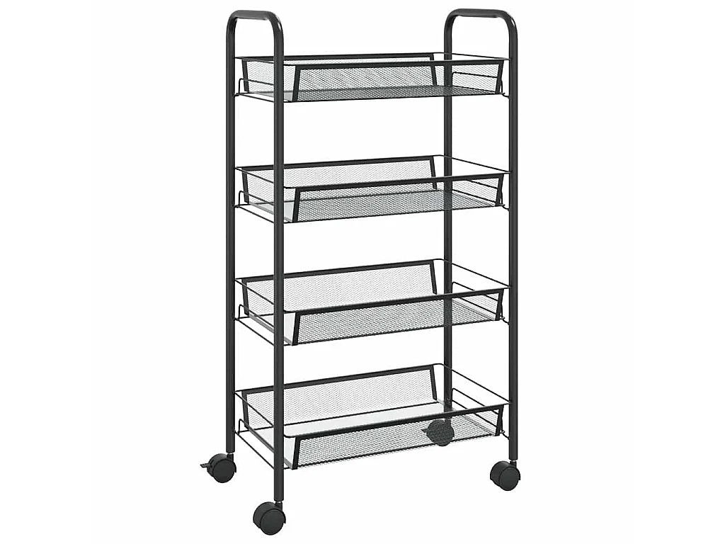 Keukentrolley 4-laags 46x26x85 cm ijzer zwart