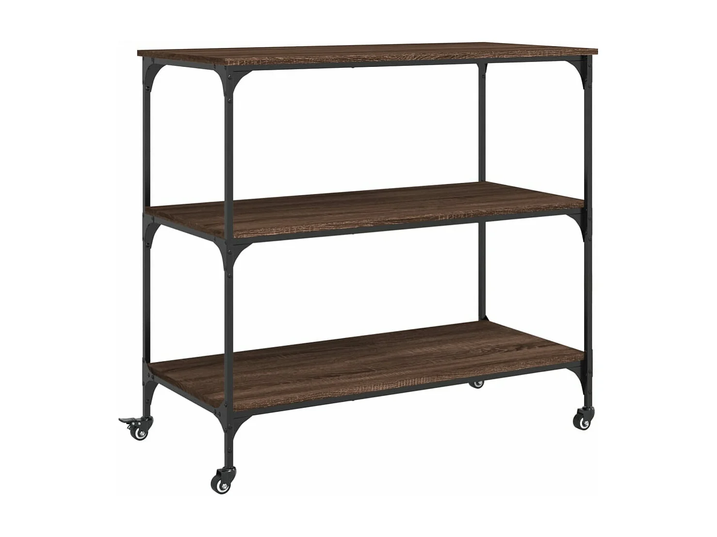 Keukentrolley 102x50x95 cm bewerkt hout bruin eikenkleurig