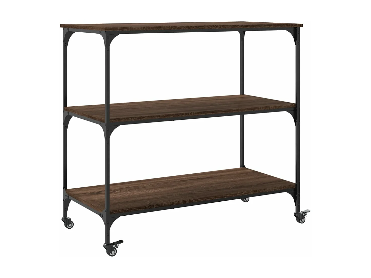 Chariot de cuisine chêne marron 102x50x95 cm bois d'ingénierie