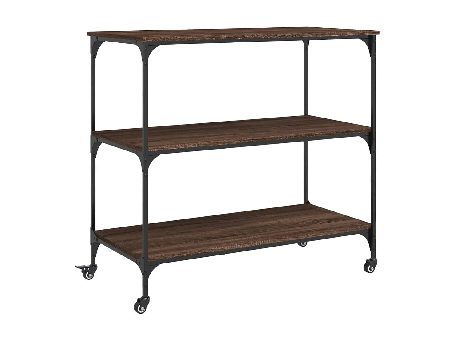Keukentrolley 102x50x95 cm bewerkt hout bruin eikenkleurig