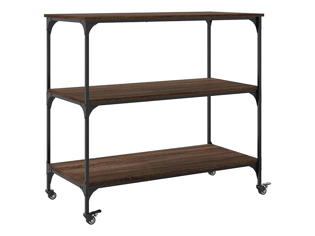 Chariot de cuisine chêne marron 102x50x95 cm bois d'ingénierie