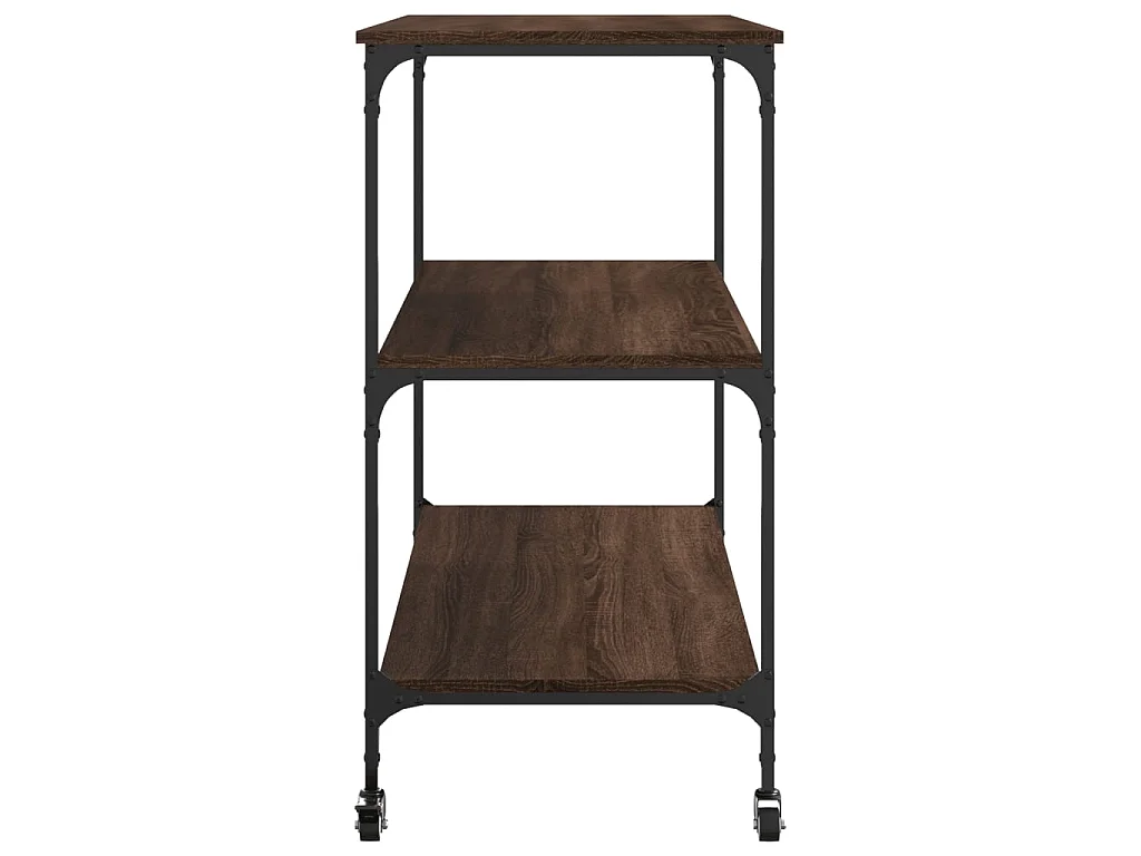 Chariot de cuisine chêne marron 102x50x95 cm bois d'ingénierie