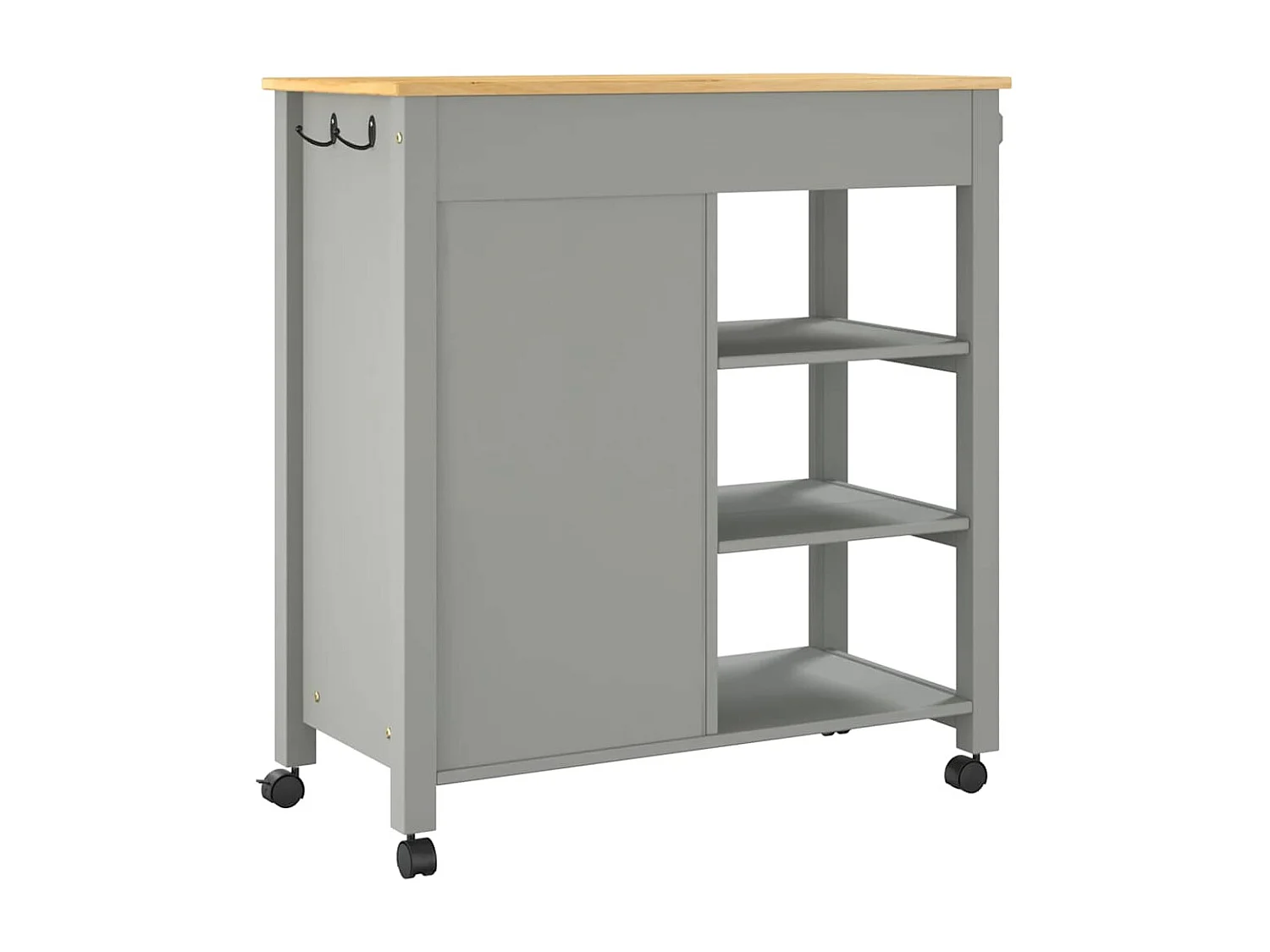 Chariot de cuisine MONZA 84x40x88,5 cm bois massif de pin