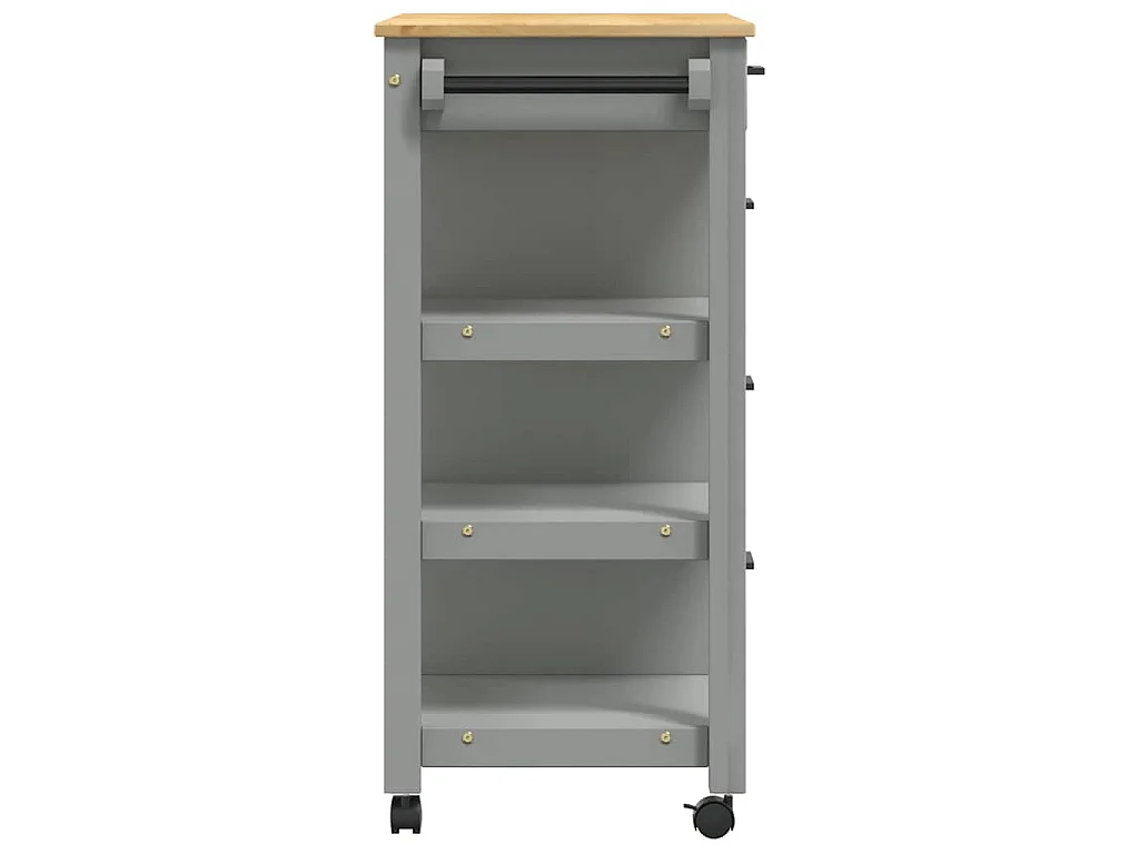 Chariot de cuisine MONZA 84x40x88,5 cm gris bois massif de pin