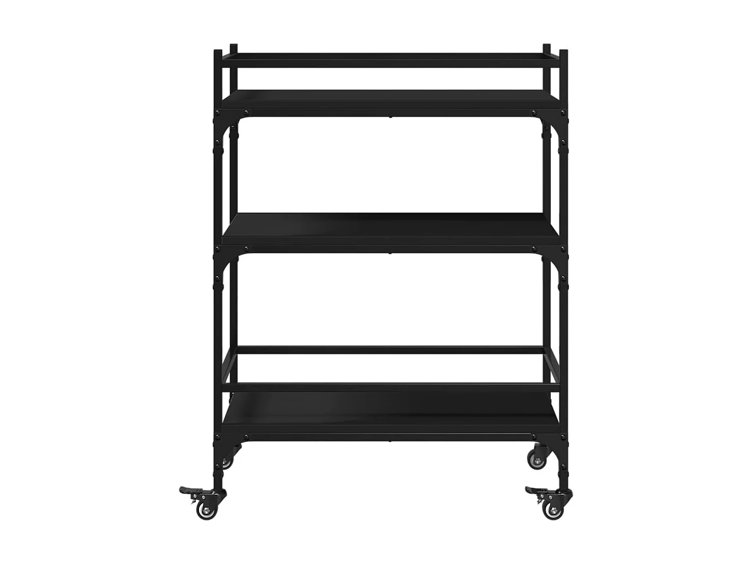 Carrito de cocina de madera de ingeniería negro 65x40x86,5 cm