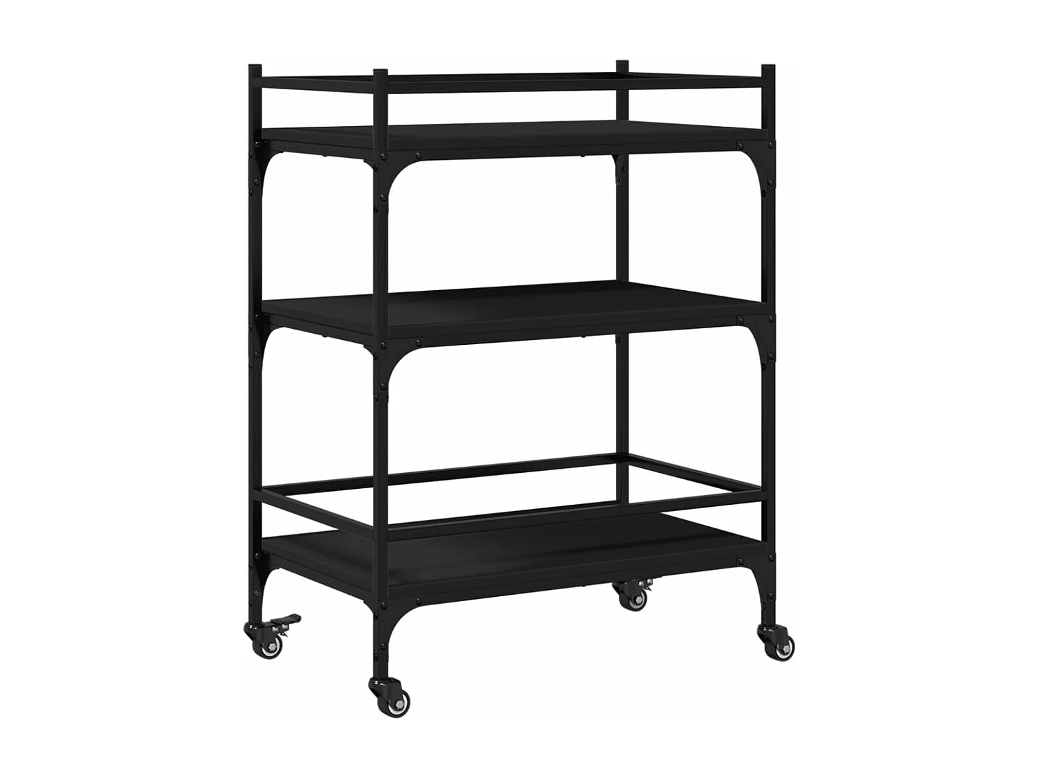 Küchenwagen Schwarz 65x40x86,5 cm Holzwerkstoff