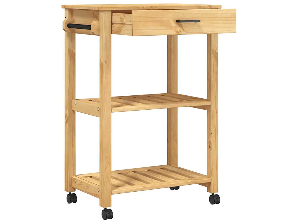 Chariot de cuisine MONZA 60x40x88,5 cm bois massif de pin