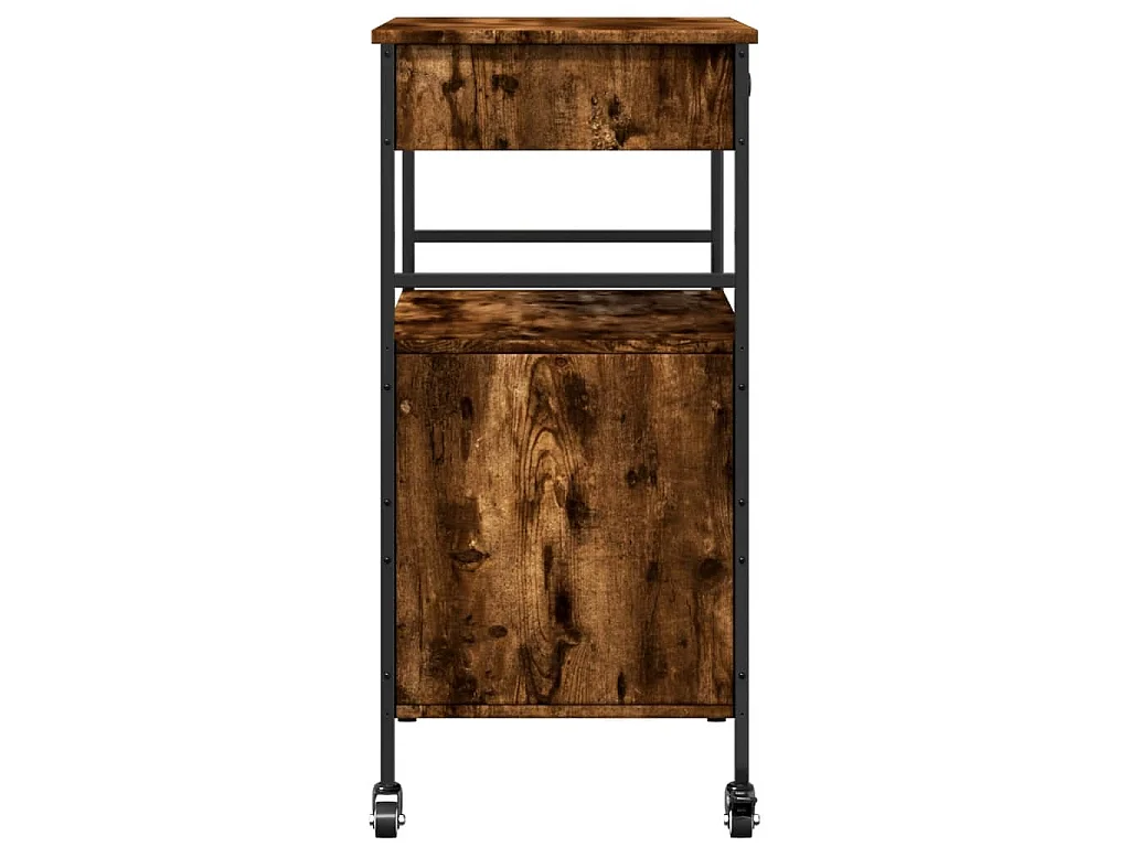Carrello da Cucina Rovere Fumo 56x43x89,5 cm Legno Multistrato