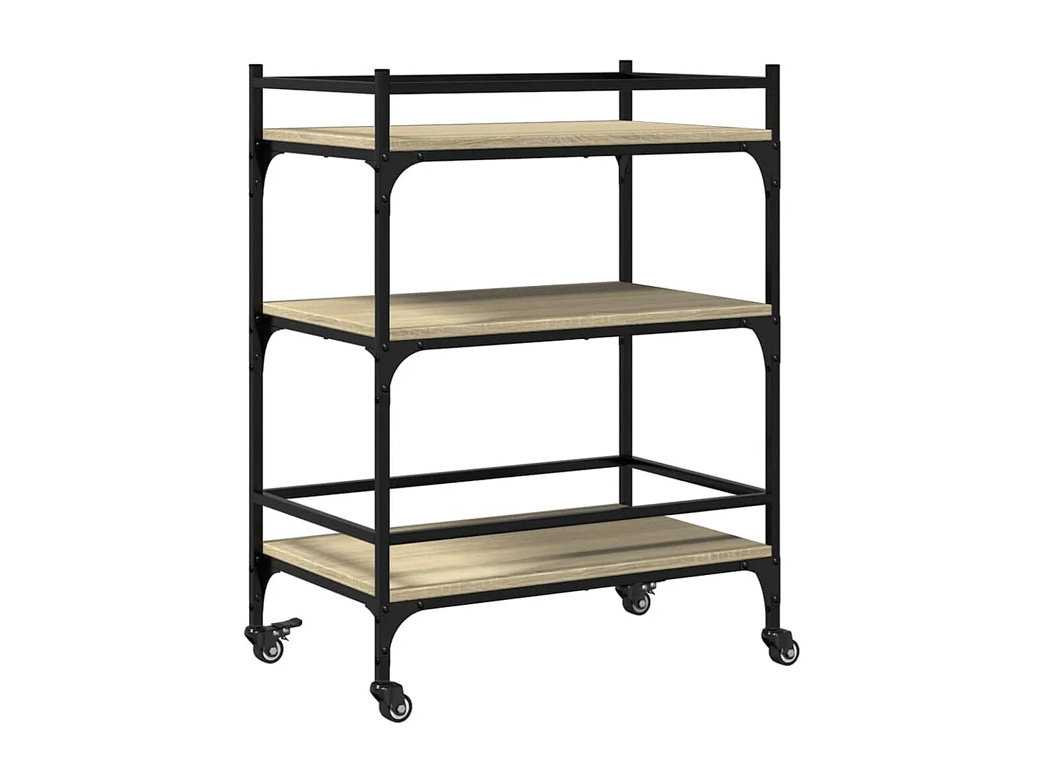 Chariot de cuisine chêne sonoma 65x40x86,5 cm bois d'ingénierie