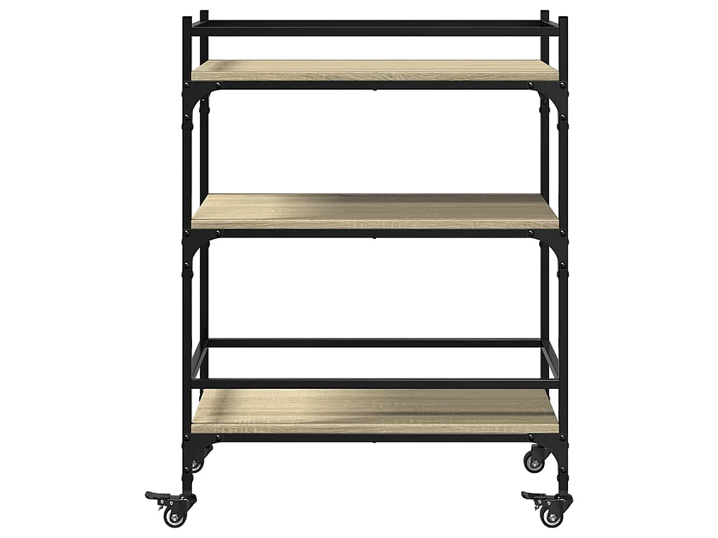 Chariot de cuisine chêne sonoma 65x40x86,5 cm bois d'ingénierie