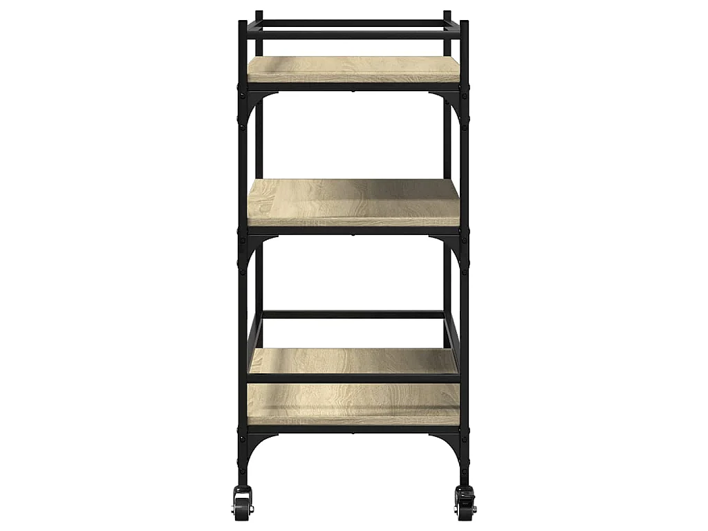Chariot de cuisine chêne sonoma 65x40x86,5 cm bois d'ingénierie