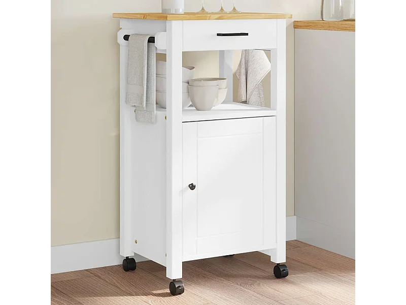 Chariot de cuisine MONZA 48x40x88,5 cm bois massif de pin